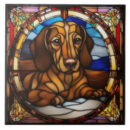 Cerâmica Azulejo Cerâmico Decorativo de Dachshund Fofo