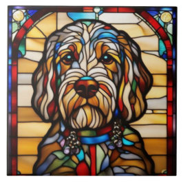 Cerâmica Azulejo Cerâmico Decorativo de Labradoodle Fofo