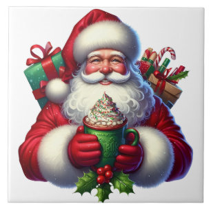 Cerâmica Azulejo Cerâmico do Papai Noel de Feriado