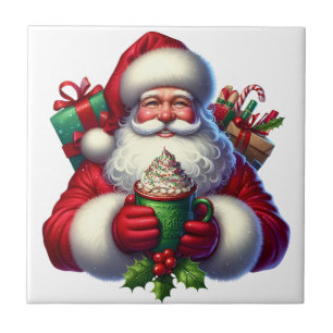 Cerâmica Azulejo Cerâmico do Papai Noel de Feriado