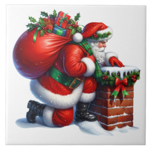 Cerâmica Azulejo Cerâmico do Papai Noel de Feriado