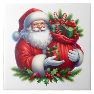 Cerâmica Azulejo Cerâmico do Papai Noel de Feriado