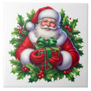 Cerâmica Azulejo Cerâmico do Papai Noel de Feriado
