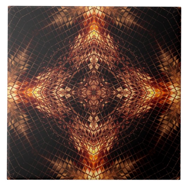 Cerâmica Azulejo cerâmico Dourado líquido de geometria fron (Frente)