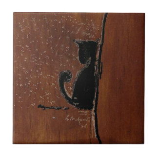 Cerâmica Azulejo cerâmico esquerdo de gato penoso