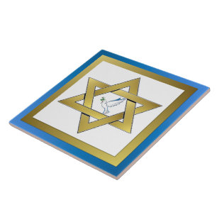 Cerâmica Azulejo Cerâmico Estrela de Davi Pombo da Paz