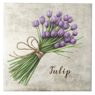 Cerâmica Azulejo Cerâmico Falso de Tulipa Floral Rústica