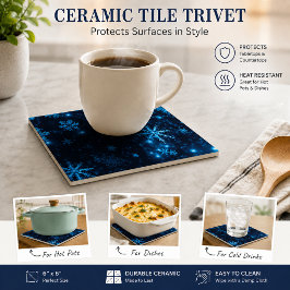 Cerâmica Azulejo Cerâmico Flocos de Neve Profundo Azul e Br