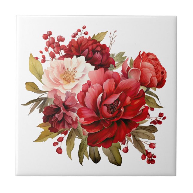 Cerâmica Azulejo Cerâmico Floral de Feriado (Frente)