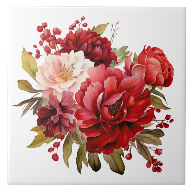 Cerâmica Azulejo Cerâmico Floral de Feriado (Frente)
