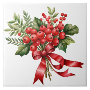 Cerâmica Azulejo Cerâmico Floral de Frutas Vermelhas de Fer