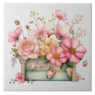 Cerâmica Azulejo Cerâmico Floral de Verão Cottage