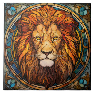 Cerâmica Azulejo cerâmico Lion de vidro retido