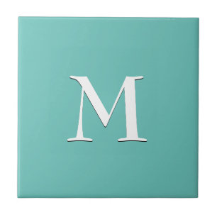 Cerâmica Azulejo cerâmico monograma de TEAL simples