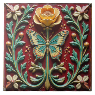 Cerâmica Azulejo cerâmico para jardim de borboletas