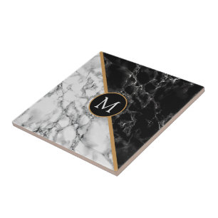 Cerâmica Azulejo cerâmico personalizado de preto e branco