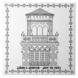 Cerâmica Azulejo cerâmico personalizado em torre de toque