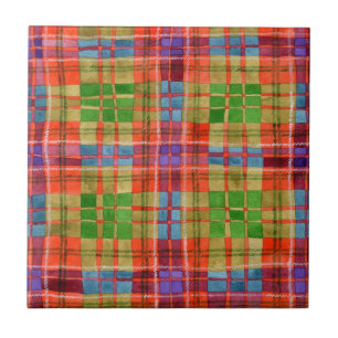 CERÂMICA AZULEJO CERÂMICO QUADRADO DE 4,25" MAC RAE TARTAN