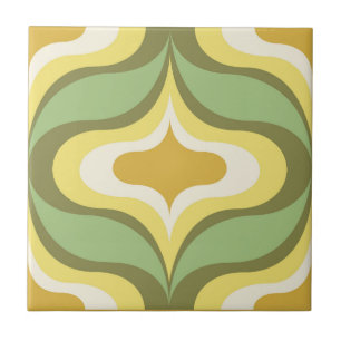 Cerâmica Azulejo Cerâmico Verde Amarelo Branco de Padrão Re