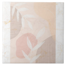 Cerâmica Azulejo Clássico de Mármore e Folha Tropical Cerâm