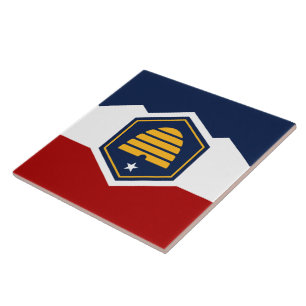Cerâmica Azulejo com a bandeira do estado de Utah, EUA