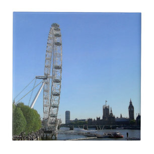 Cerâmica Azulejo com a roda de Ferris do olho de Londres