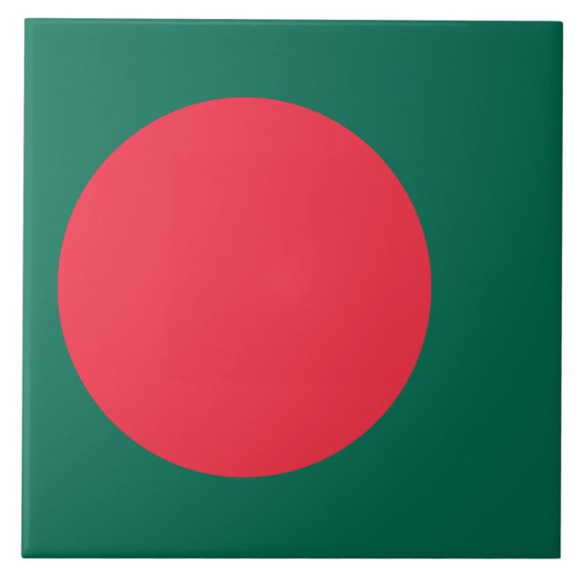 Cerâmica Azulejo com bandeira de Bangladesh (Frente)