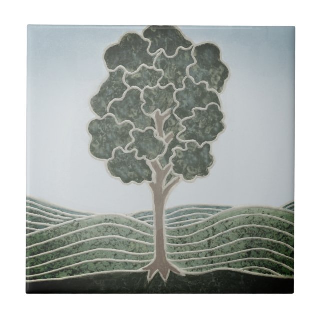 Cerâmica Azulejo com imagem de Árvore Primitiva (Frente)