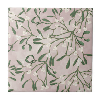 Cerâmica Azulejo com Lavagem de Aquarela Rosa Suave de Visc