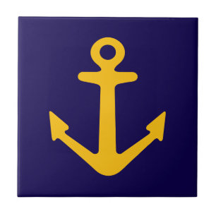 Cerâmica Azulejo com logotipo de âncora náutica