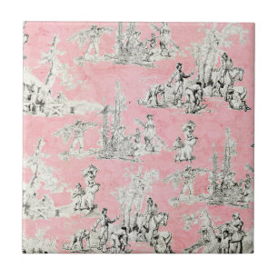 Cerâmica Azulejo cor-de-rosa & preto do país inglês de