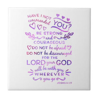 Cerâmica Azulejo cristão da escritura da bíblia do 1:9 de