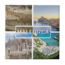 azulejo cuatro fotos de la isla de Mallorca