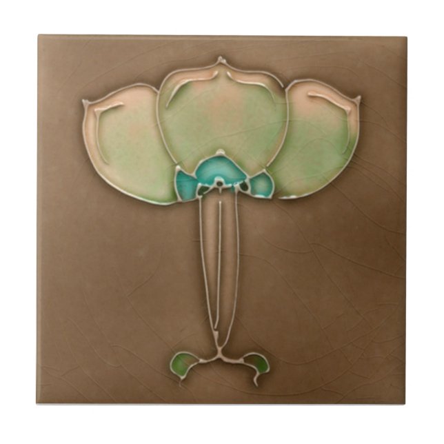 Cerâmica Azulejo da antiguidade da reprodução de Nouveau da (Frente)