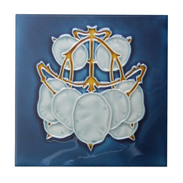 Cerâmica Azulejo da antiguidade da reprodução de Nouveau da (Frente)