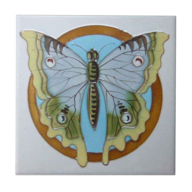 Cerâmica Azulejo da antiguidade da reprodução de Nouveau da (Frente)