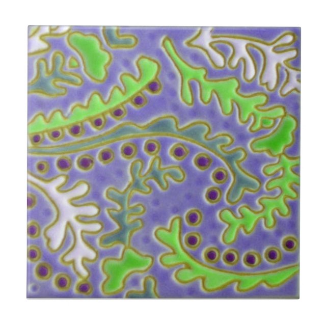 Cerâmica Azulejo da antiguidade da reprodução de Paisley do (Frente)