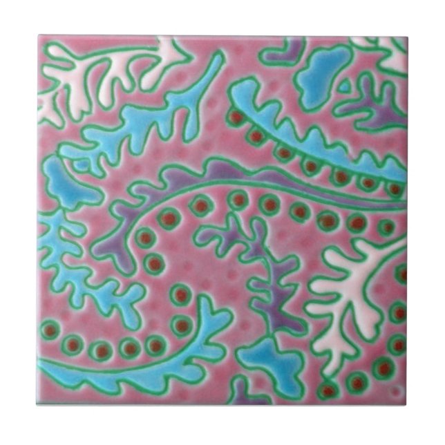 Cerâmica Azulejo da antiguidade da reprodução de Paisley do (Frente)