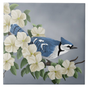 Cerâmica Azulejo da arte de Jay azul
