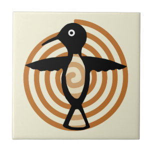 Cerâmica Azulejo da arte do pássaro de Mimbres