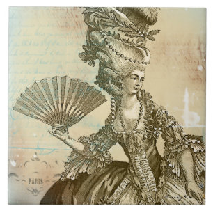 Cerâmica Azulejo da arte do pergaminho de Marie Antoinette