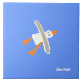 Cerâmica Azulejo da arte: Gaivota do vôo do tintureiro de