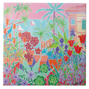 Cerâmica Azulejo da arte: Joanne curta, d'Azur Menton de