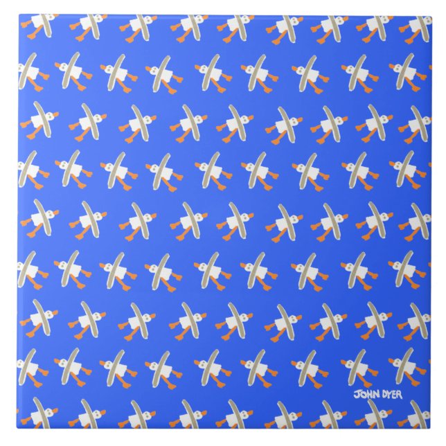 Cerâmica Azulejo da arte: Tintureiro de John. Gaivotas (Frente)