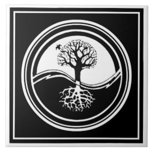 Cerâmica Azulejo da árvore de Yin Yang