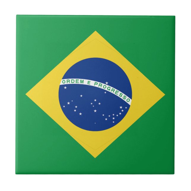 Cerâmica Azulejo da bandeira de Brasil (Frente)
