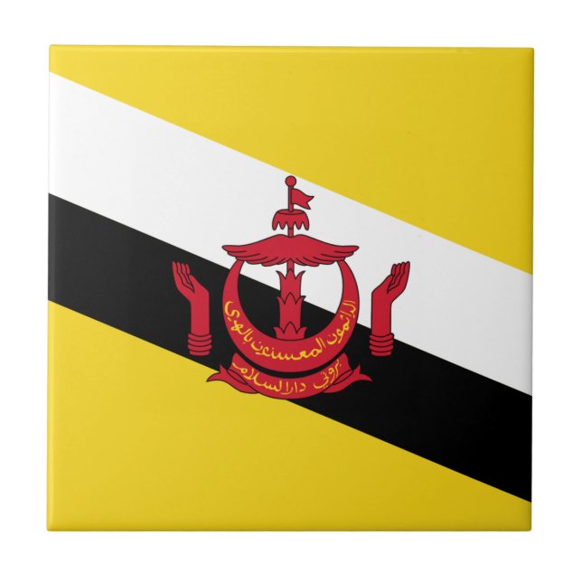 Cerâmica Azulejo da Bandeira de Brunei (Frente)
