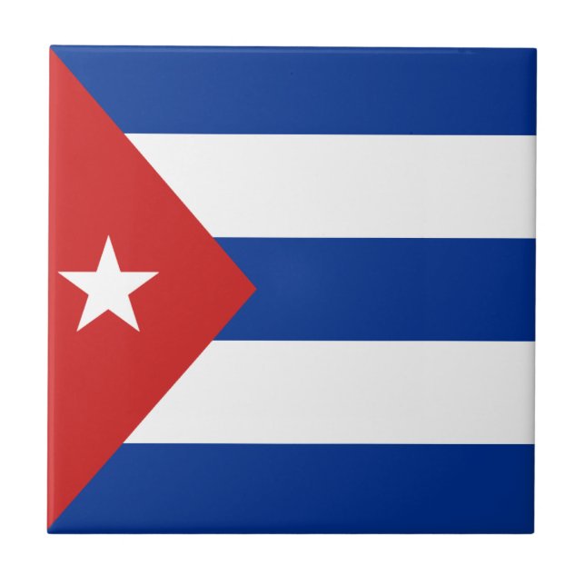 Cerâmica Azulejo da bandeira de Cuba (Frente)