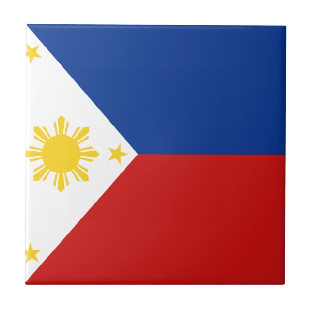 Cerâmica Azulejo da bandeira de Filipinas (Frente)