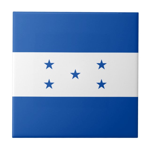 Cerâmica Azulejo da bandeira de Honduras (Frente)
